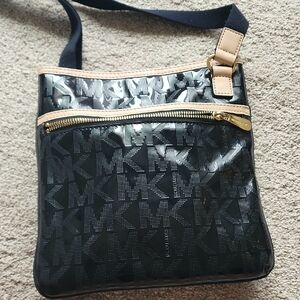 Michael Kors Black and Tan Messenger Bag